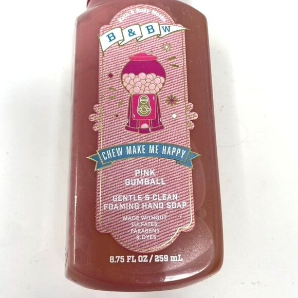 Bath & Body Works Chew Make Me Happy Pink Gumball Foaming Hand Soaps Set of 2 - Picture 3 of 5